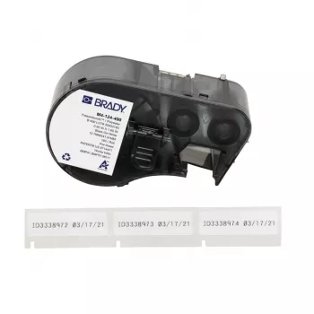 BRADY M4-124-490 B-488 ultra agresívna polyesterová etiketa rolka pre BMP41/BMP51/BMP53/M511, biela, 38,1 mm x 4,87 m