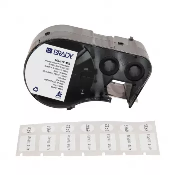 BRADY BMP51/BMP53/M511 FreezerBondz etikety - 25,40 mm x 12,70 mm, biela, matná, permanentný akryl, 2500 etikiet/rolka (B-490)