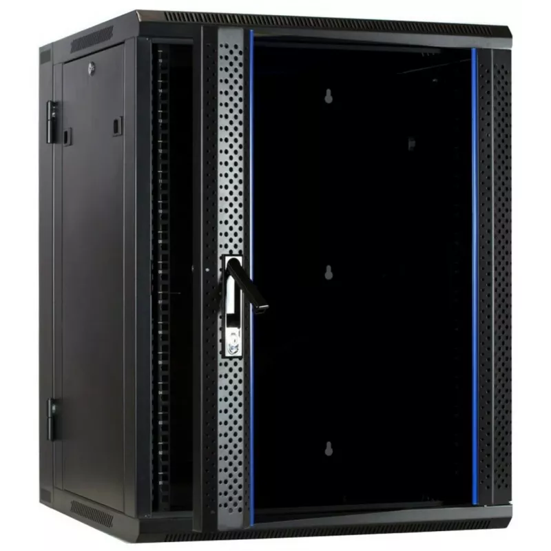 DSIT DS6615-DOUBLE reverzibilný nástenný serverový rozvádzač so sklenenými dverami, šírka 600 mm