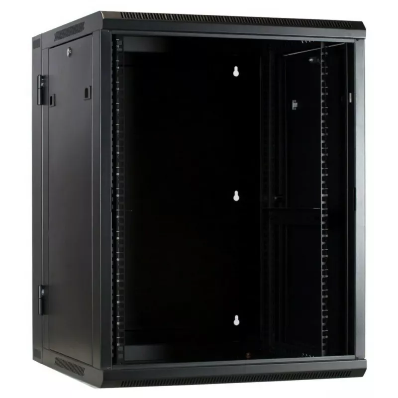 DSIT DS6615-DOUBLE reverzibilný nástenný serverový rozvádzač so sklenenými dverami, šírka 600 mm