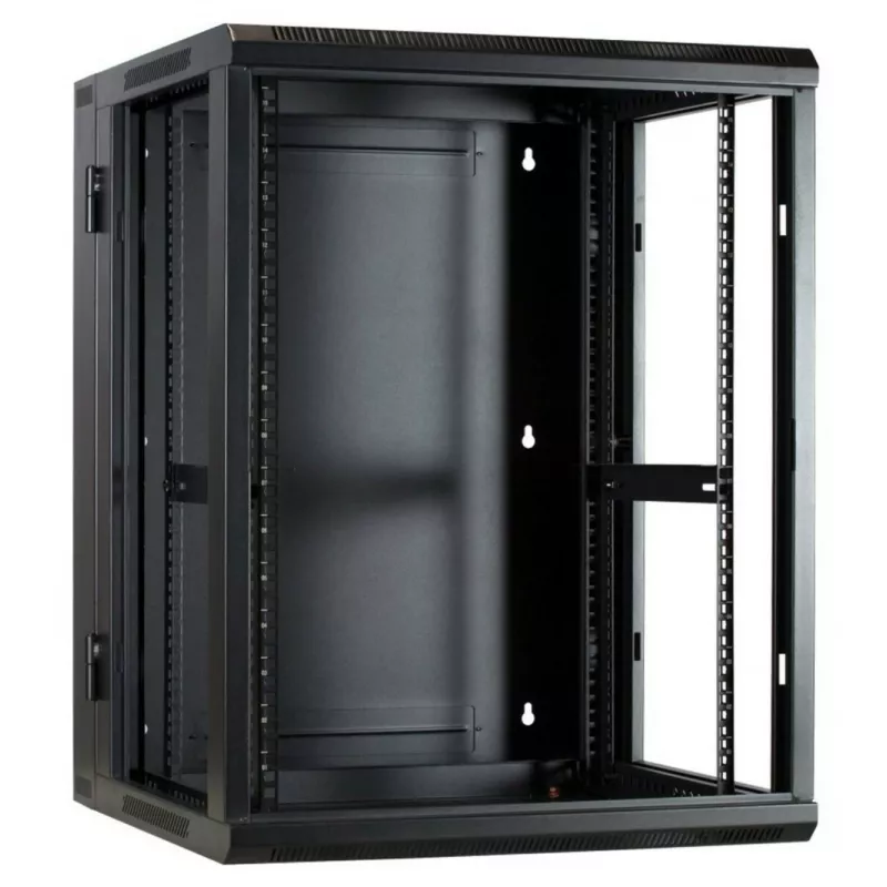 DSIT DS6615-DOUBLE reverzibilný nástenný serverový rozvádzač so sklenenými dverami, šírka 600 mm