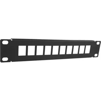 DSIT DS10-Patch-10UTP 10-portový neosadený UTP keystone patch panel, 1U 19-palcová montáž do racku, čierny