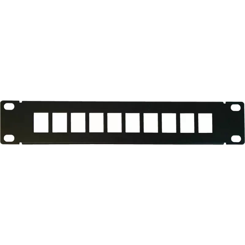 DSIT DS10-Patch-10UTP 10-portový neosadený UTP keystone patch panel, 1U 19-palcová montáž do racku, čierny