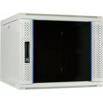 DSIT DS6609W 9U nástenný serverový rozvádzač so sklenenými dverami, 600x600x500 mm, čierny
