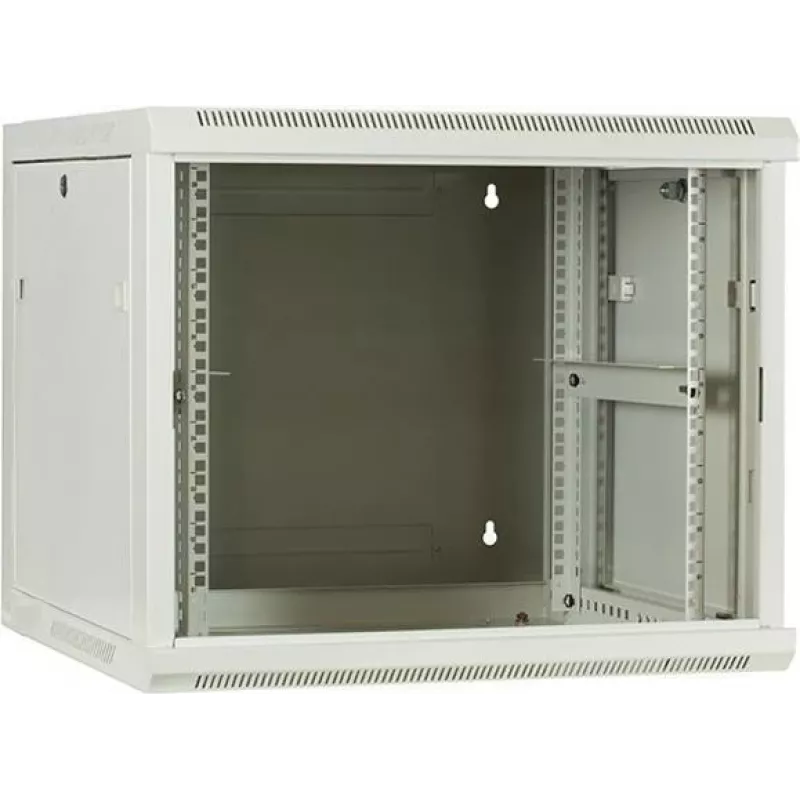 DSIT DS6609W 9U nástenný serverový rozvádzač so sklenenými dverami, 600x600x500 mm, čierny