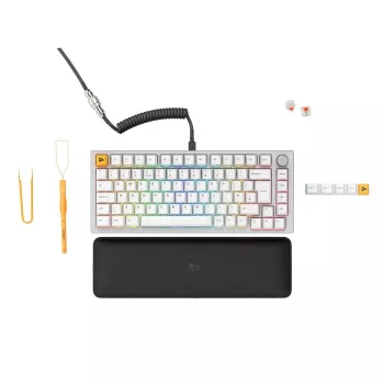 Glorious GMMK Pro mechanická klávesnica, 75% Pre-Built, ISO UK Layout, biela