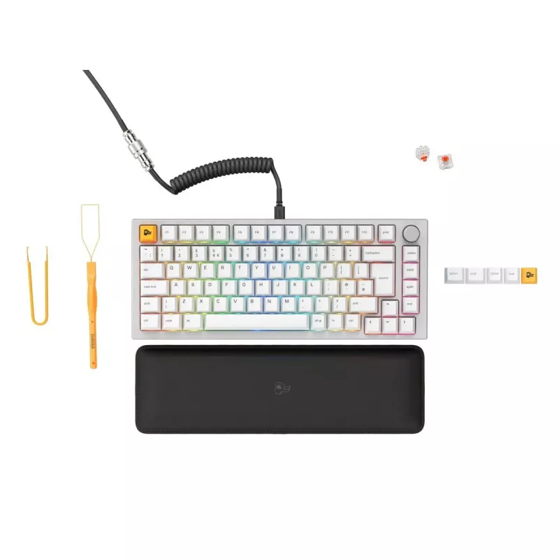 Glorious GMMK Pro mechanická klávesnica, 75 % predmontovaná, rozloženie ISO UK, biela