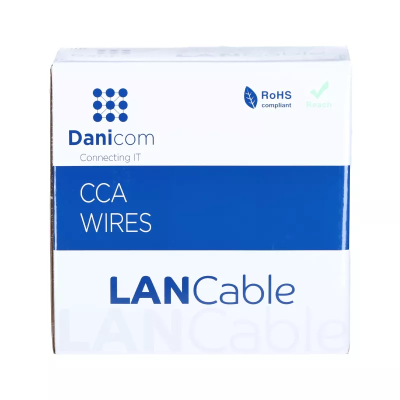 DSIT CAT5e U/UTP flexibilný sieťový kábel 100 m sivý CCA 26/7 AWG