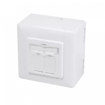 DSIT DC-Wall-Out-STP6A-W nástenná Cat. 6a tienená dvojitá RJ45 dátová zásuvka, biela