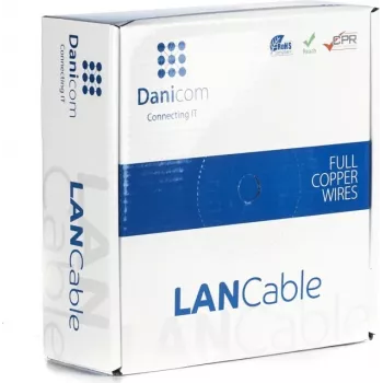DSIT DANICOM CAT6A U/UTP 50m kábel s plným jadrom - LSZH (Dca) - 10GBase-T, 500MHz