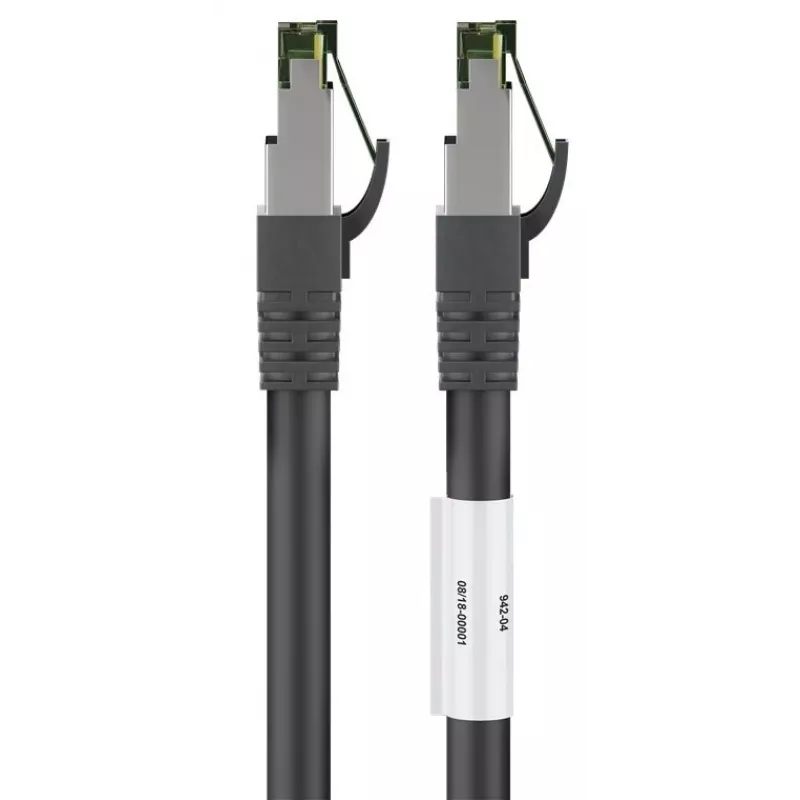DSIT Cat8 S/FTP PiMF sieťový patch kábel RJ45, 0,5 m, čierna, 40 Gbit/s