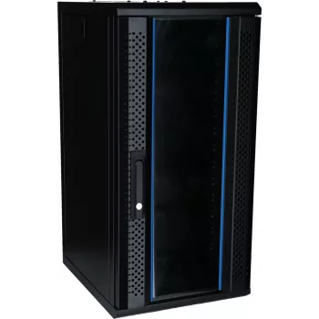 DSIT DS10-3415 15U 10-palcový nástenný serverový rozvádzač so sklenenými dverami, 370x450x752 mm, čierna
