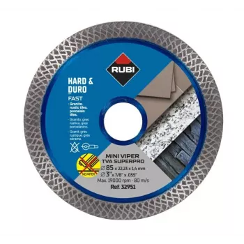 RUBI TVA 85 SUPERPRO MINI VIPER diamantový rezací kotúč s priebežným okrajom 85 mm x 15 mm