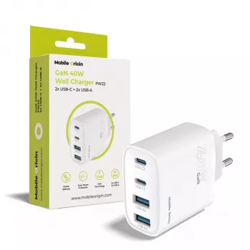 Mobile Origin 40W GaN nabíjačka PW22 2x USB-C + 2x USB-A