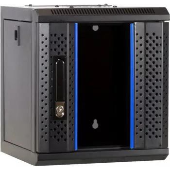 DSIT 6U 10 palcový nástenný serverový rozvádzač so sklenenými dverami, 312x310x352 mm, čierny (DS10-3306)