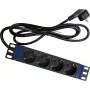 DSIT DS10-4PDU 10 palcová racková napájacia jednotka, 4 Schuko zásuvky, 16A, čierna