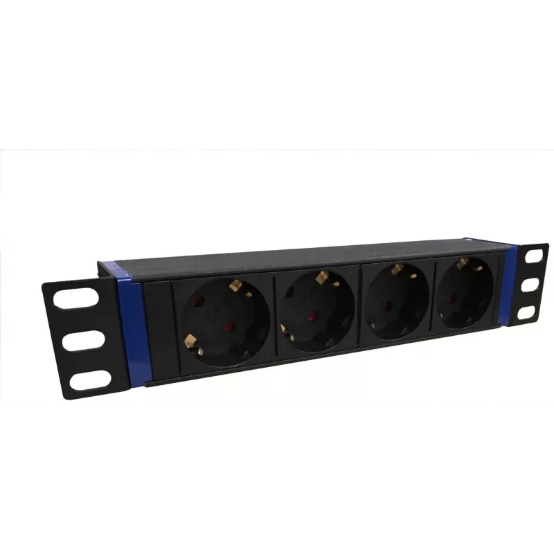 DSIT DS10-4PDU 10 palcová racková napájacia jednotka, 4 Schuko zásuvky, 16A, čierna