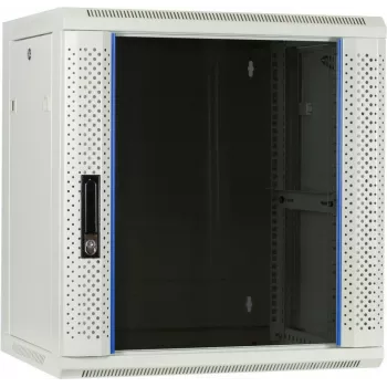 DSIT DS6412W 12U nástenný serverový rozvádzač so sklenenými dverami, 600x450x634 mm, biely
