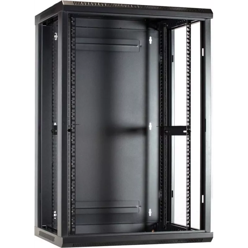DSIT 18U nástenný serverový rozvádzač so sklenenými dverami 600x450x900 mm (DS6418)