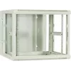 DSIT 9U obojstranný nástenný serverový rozvádzač so sklenenými dverami, biela, 600x600x501 mm (DS6609W-DOUBLE)
