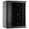 DSIT DS6615 15U nástenný serverový rozvádzač so sklenenými dverami, 600x600x770 mm, čierna