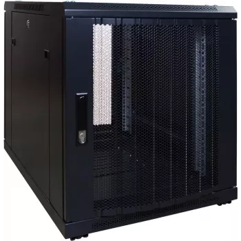 DSIT 12U samostatne stojaci serverový rack, 600x600x720 mm, perforované uzamykateľné predné dvere, čierna
