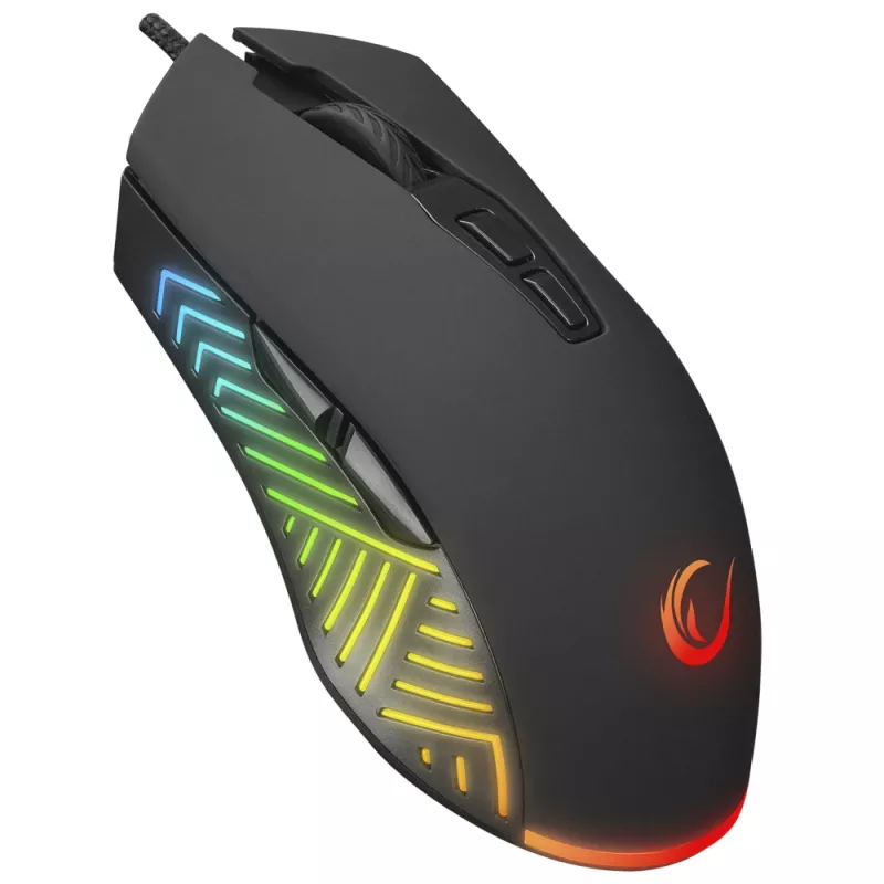 Rampage Spear V2 káblová herná myš 12800 DPI optická RGB čierna