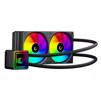 Rampage INFINITE V240 ARGB 240mm kvapalinový CPU chladič s teplotným displejom, čierny