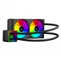 Rampage INFINITE V240 ARGB 240mm kvapalinový CPU chladič s teplotným displejom, čierny