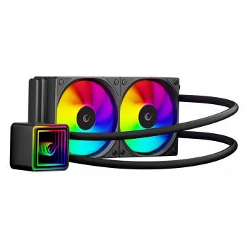 Rampage INFINITE V240 ARGB 240mm kvapalinový CPU chladič s teplotným displejom, čierny