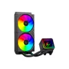 Rampage INFINITE V240 ARGB 240mm kvapalinový CPU chladič s teplotným displejom, čierny