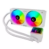 Rampage INFINITE V240 biela 240mm ARGB AIO kvapalinový CPU chladič s teplotným displejom