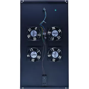 DSIT DS-FT100 4-ventilátorová chladiaca jednotka pre serverový rack s termostatom pre skrine s hĺbkou 1000 mm, 1U, 230V, čierna