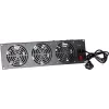 DSIT DS-FAN3FRONT 3U racková ventilátorová jednotka s 3 ventilátormi pre 19-palcové racky, čierna