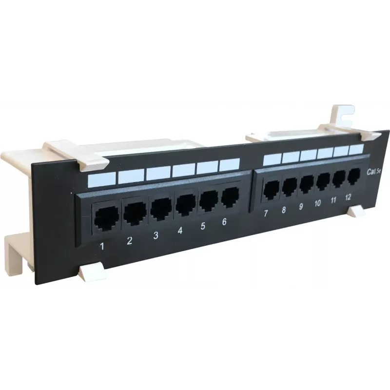 DSIT CAT 5e nástenný patch panel 12-portový UTP