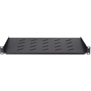 DS-IT 1U pevná polica pre nástenné skrine s hĺbkou 450 mm, hĺbka 350 mm, čierna