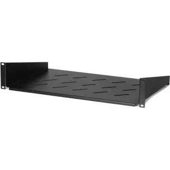 DSIT DS-FH2U300 2U pevná racková polica pre nástenné skrine s hĺbkou 450 mm, hĺbka 300 mm, čierna