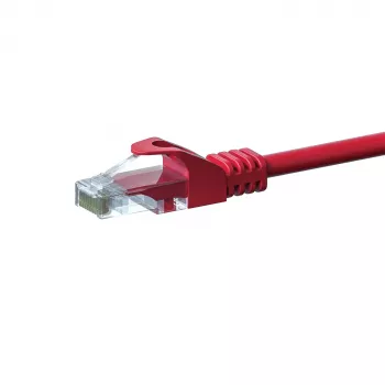 DSIT CAT5e U/UTP sieťový patch kábel, 15 m, červená, 100% meď