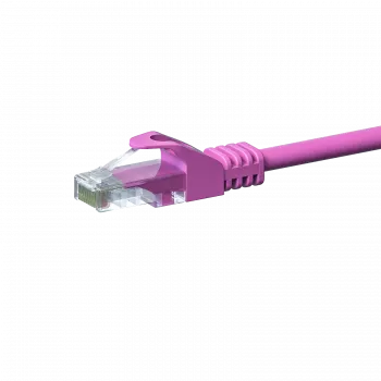 DSIT CAT 5e U/UTP sieťový patch kábel, 3 m, ružová, CCA, RJ45, Gigabit Ethernet