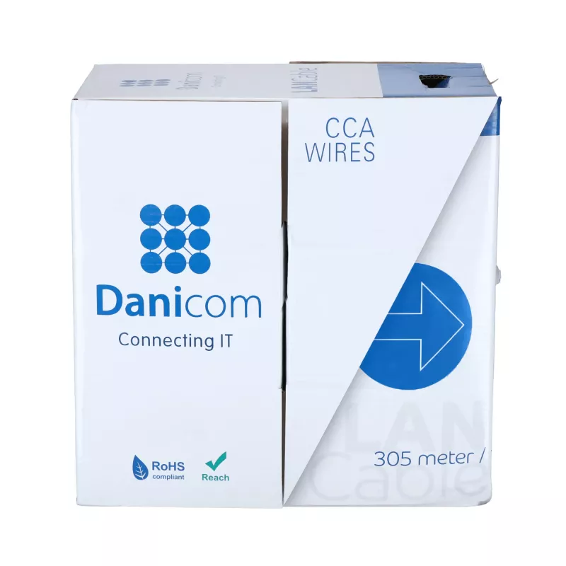 DSIT CAT5e FTP sieťový kábel AWG 26/7 flexibilný 305 m sivý CCA