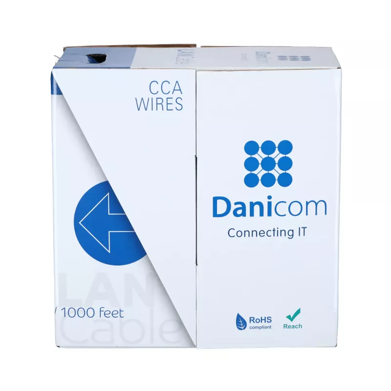 DSIT CAT5e FTP sieťový kábel AWG 26/7 flexibilný 305 m sivý CCA