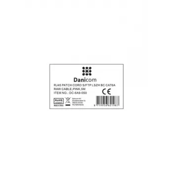 DSIT CAT 6a sieťový kábel LSOH - S/FTP - 5 metrov - ružová - patch kábel