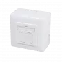 DSIT nástenná zásuvka Cat.6/Class E tienená, dvojitá RJ45, biela (DC-Wall-Out-STP6-W)