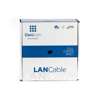 Kábel s plným vodičom DSIT DANICOM DC-UTP6A-100S-DCA CAT6A U/UTP, 100 m, LSZH (Dca)