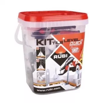 RUBI Tile Level Quick System 2941 – sada na vyrovnávanie dlažby so 100 klipmi, 100 klinmi a kliešťami na bezškárovú pokládku keramiky