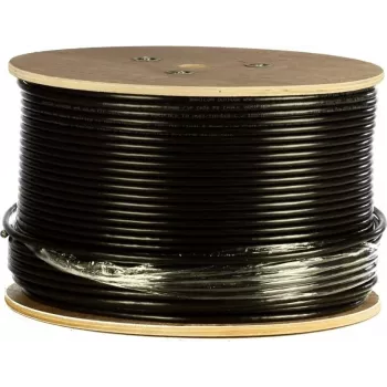DSIT CAT7 S/FTP 305m vonkajší inštalačný kábel, plný vodič, PE plášť, Fca, dvojité tienenie, 10 Gbit/s, čierna