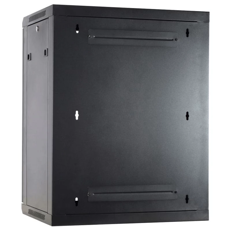 DSIT 15U nástenný serverový rozvádzač s kovovými dverami 600x600x770mm čierny