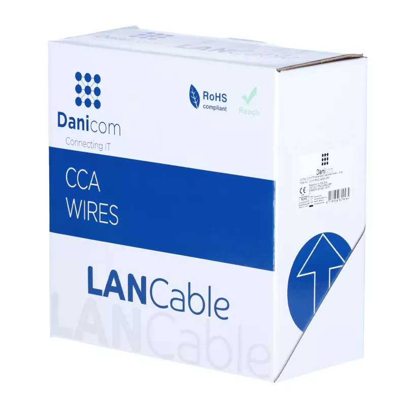 DSIT CAT5e F/UTP 50m rolka Solid Core CCA sieťový kábel sivá (DC-FTP5CCA50S-GRY)