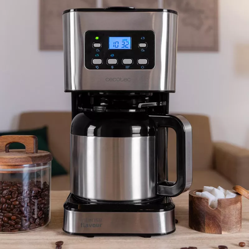 Cecotec Coffee 66 Drop & Thermo Time filtrovací kávovar, 1,2 l termokanvica, 950 W, nerez/čierna