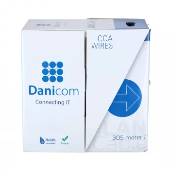 DSIT CAT5e FTP Solid Core CCA sieťový kábel 305m sivá